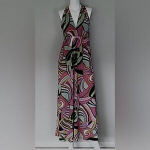 Necessary Objects Maxi Dress Halter Crisscross Size L